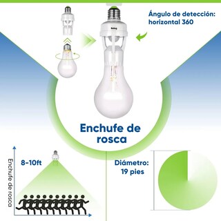 Foto 3 | 4 Porta Lámpara Sensor De Movimiento 360° Grados Infrarrojo