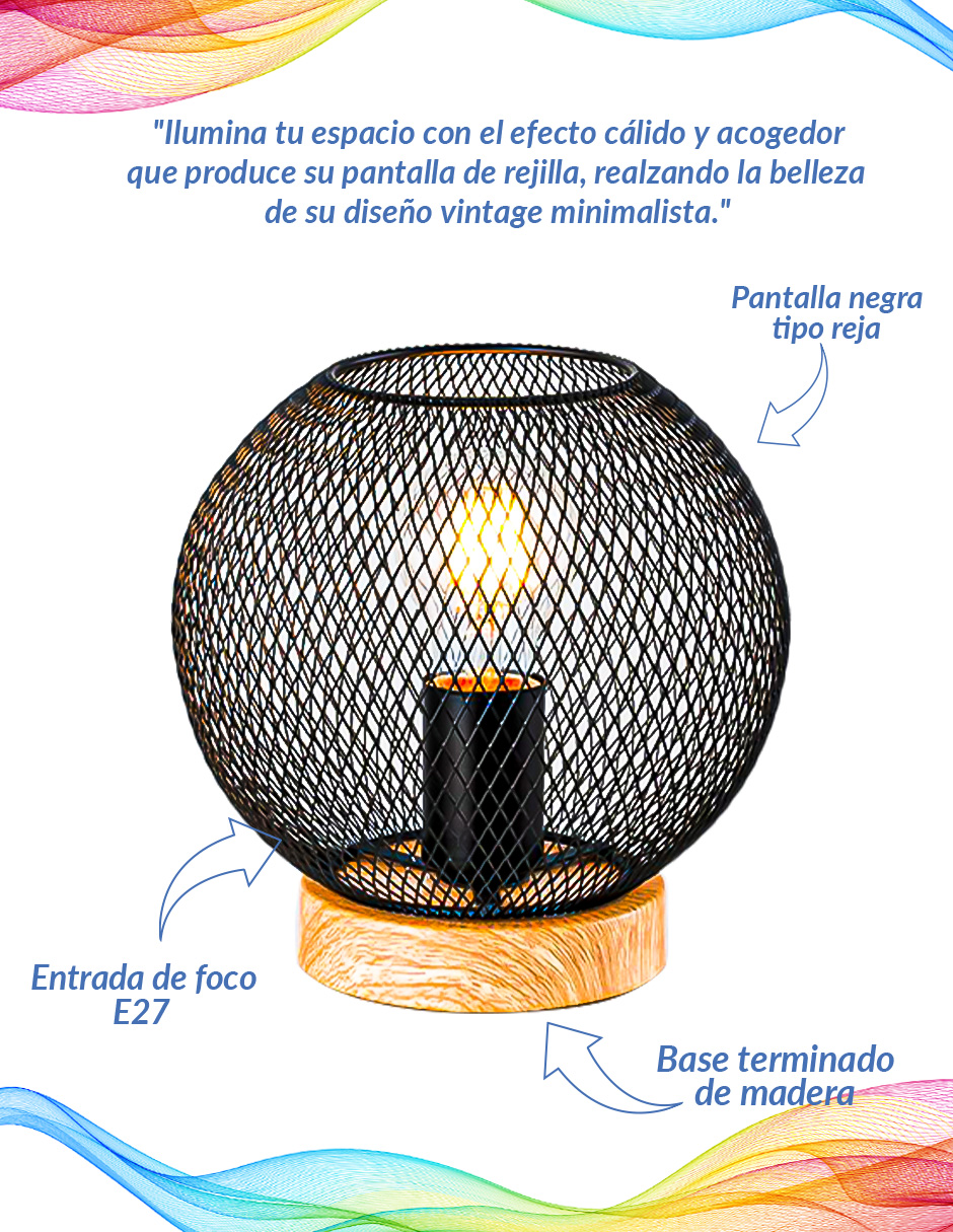 Foto 3 | Lámpara De Mesa Incandescente Mil Luces Ameli