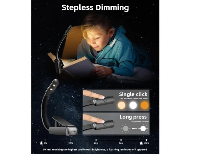 Foto 6 pulgar | Lámpara Xtellar De Lectura Led Recargable Con Clip De 360°