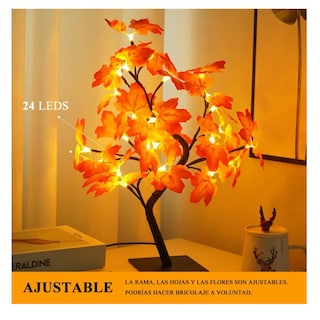 Foto 2 | Lámpara Decorativa Hojas De Arce Navidad Lámpara De Mesa Belug Naranja Negro