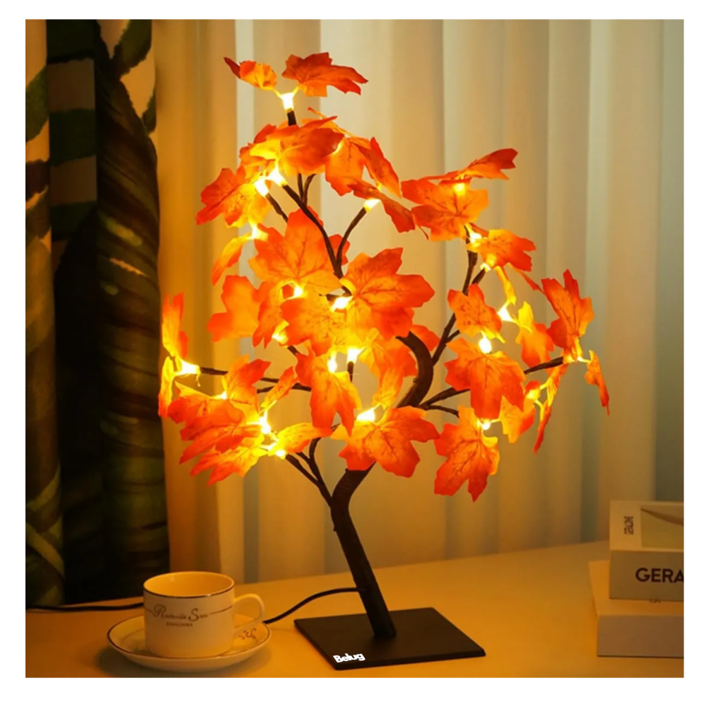 Foto 6 pulgar | Lámpara Decorativa Hojas De Arce Navidad  Lámpara De Mesa Belug  Naranja Negro