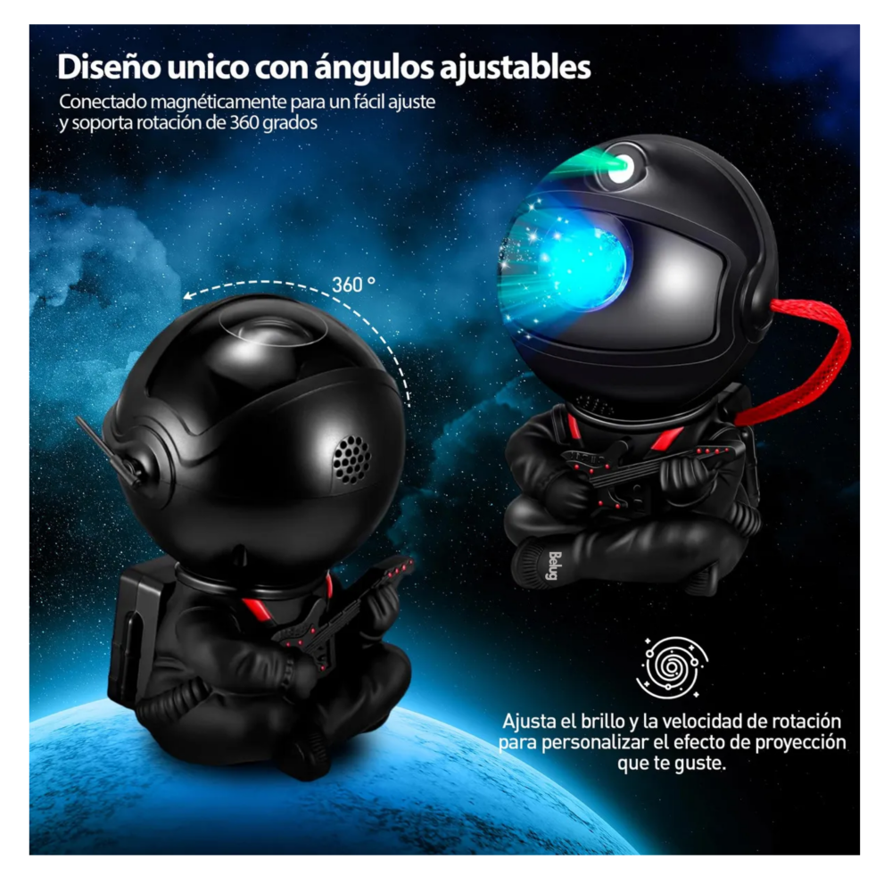 Foto 4 pulgar | Lámpara Belug Proyectora De Estrella Astronauta Negra