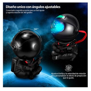 Foto 3 | Lámpara Belug Proyectora De Estrella Astronauta Negra