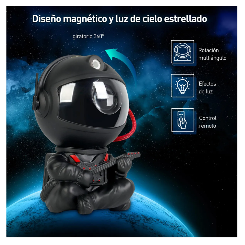 Foto 5 pulgar | Lámpara Belug Proyectora De Estrella Astronauta Negra