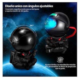 Foto 3 | Lámpara Lab.g Proyectora De Estrella Astronauta Negra