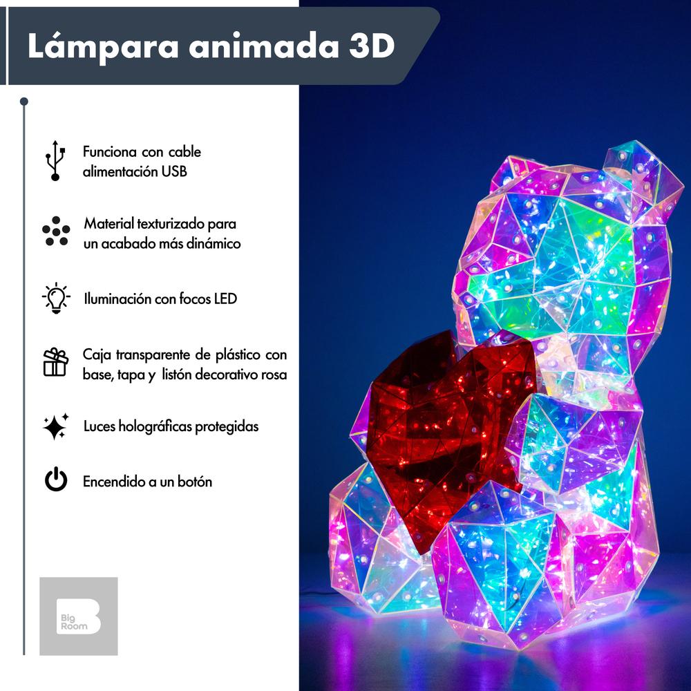 Foto 3 pulgar | Lampara Big Room 3d Oso Luz Led Iluminacion Nocturna