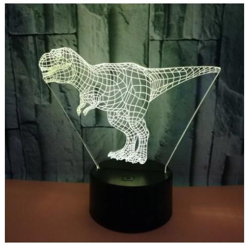 Foto 3 pulgar | Lámpara Led 3D Dinosaurio T-Rex - Venta Internacional