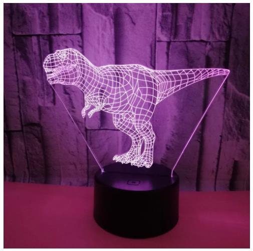 Foto 6 pulgar | Lámpara Led 3D Dinosaurio T-Rex - Venta Internacional