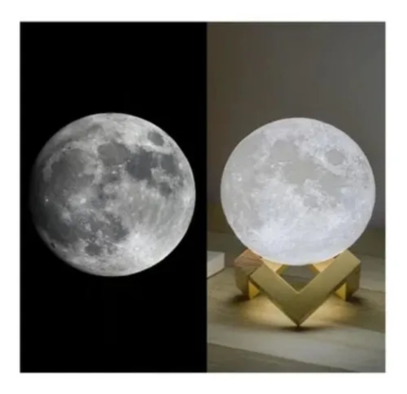 Foto 2 | Lámpara de Mesa Luna 3D - Venta Internacional