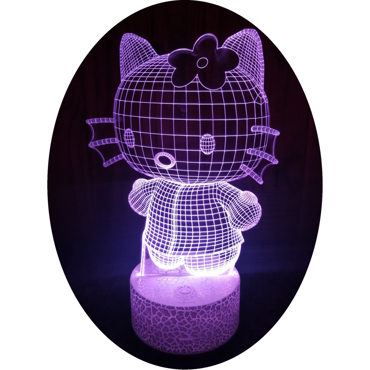 Foto 2 pulgar | Lámpara Led 3D Kitty de 7 Colores con Cable USB - Venta Internacional