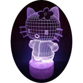 Foto 1 | Lámpara Led 3D Kitty de 7 Colores con Cable USB - Venta Internacional
