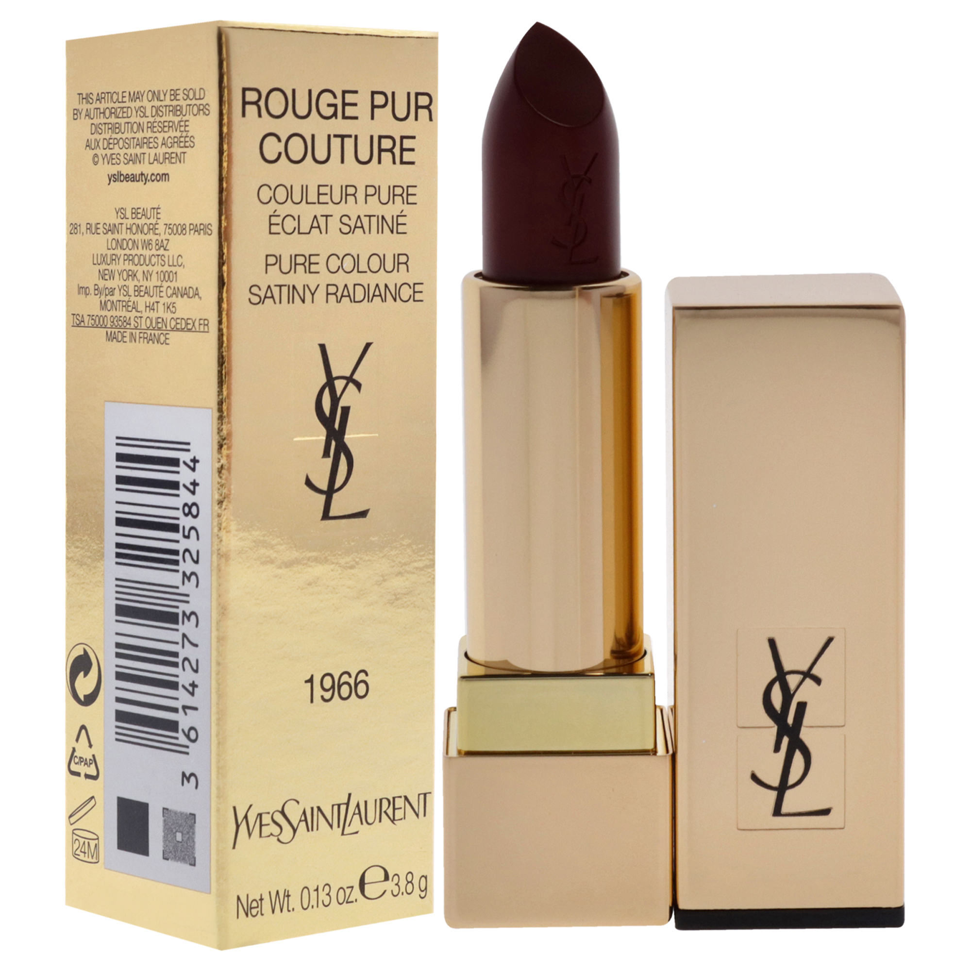 Foto 4 pulgar | Lápiz Labial Yves Saint Laurent Rouge Pur Couture 1966 3,8 Ml - Venta Internacional.