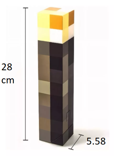 Foto 3 | Lámpara Xtellar Antorcha De Minecraft Luz Nocturna Color Amarillo