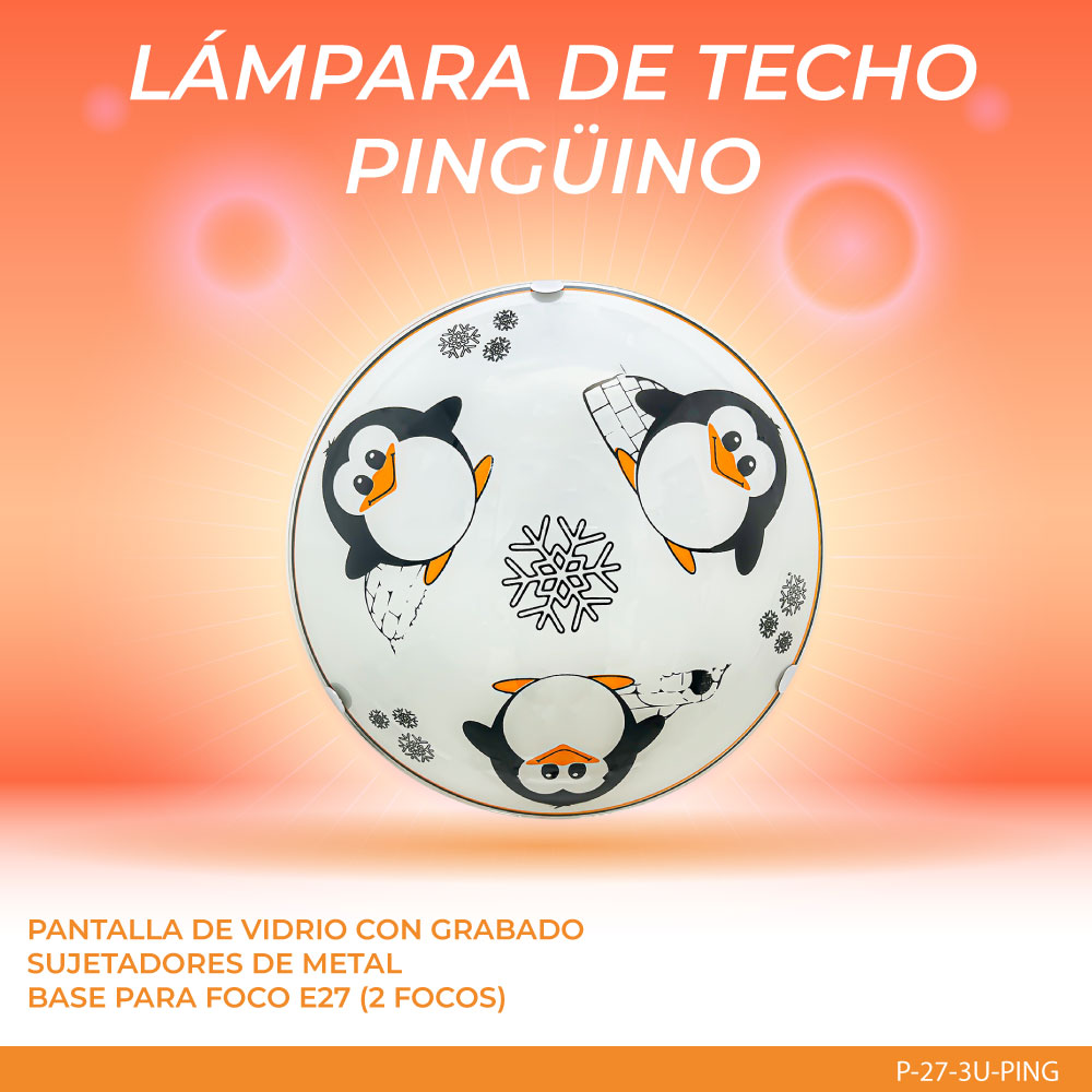 Foto 3 | Mil Luces Lampara Infantil De Techo Pingüino