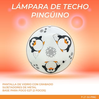 Foto 3 | Mil Luces Lampara Infantil De Techo Pingüino