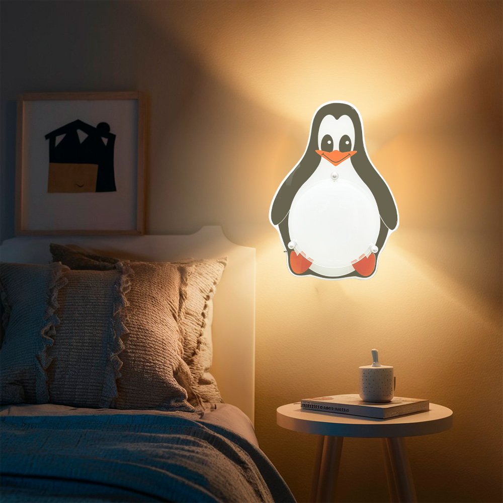 Foto 5 | Mil Luces Lampara Infantil De Pared Pinguino