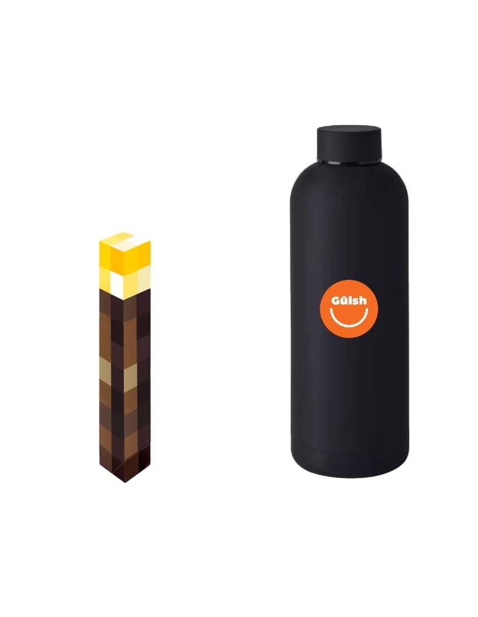 Foto 1 | Lámpara Led De Antorcha + Termo De Agua Güish