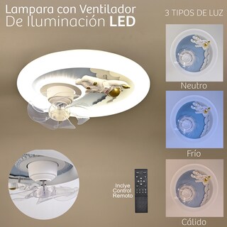 Foto 4 | Lámpara de Techo Astronauta con Ventilador