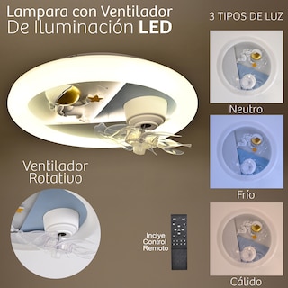 Foto 4 | Lámpara de Techo Infantil con Ventilador Azul