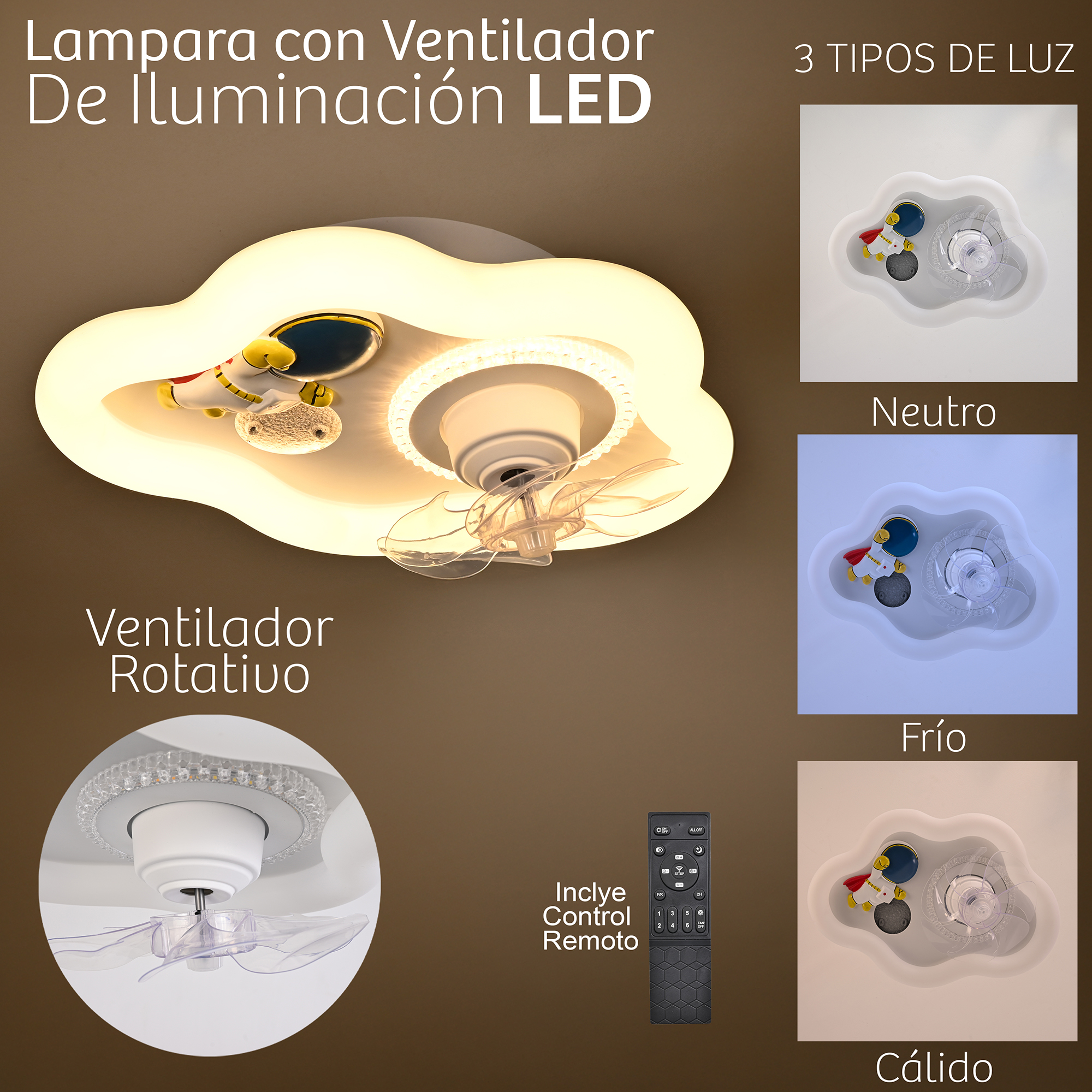 Foto 4 | Lámpara de Techo Infantil Nube con Luz LED