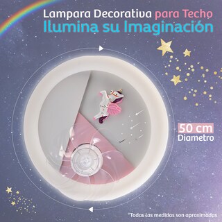 Foto 2 | Lámpara de Techo con Ventilador Rosa