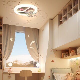 Foto 5 | Lámpara de Techo con Ventilador Rosa