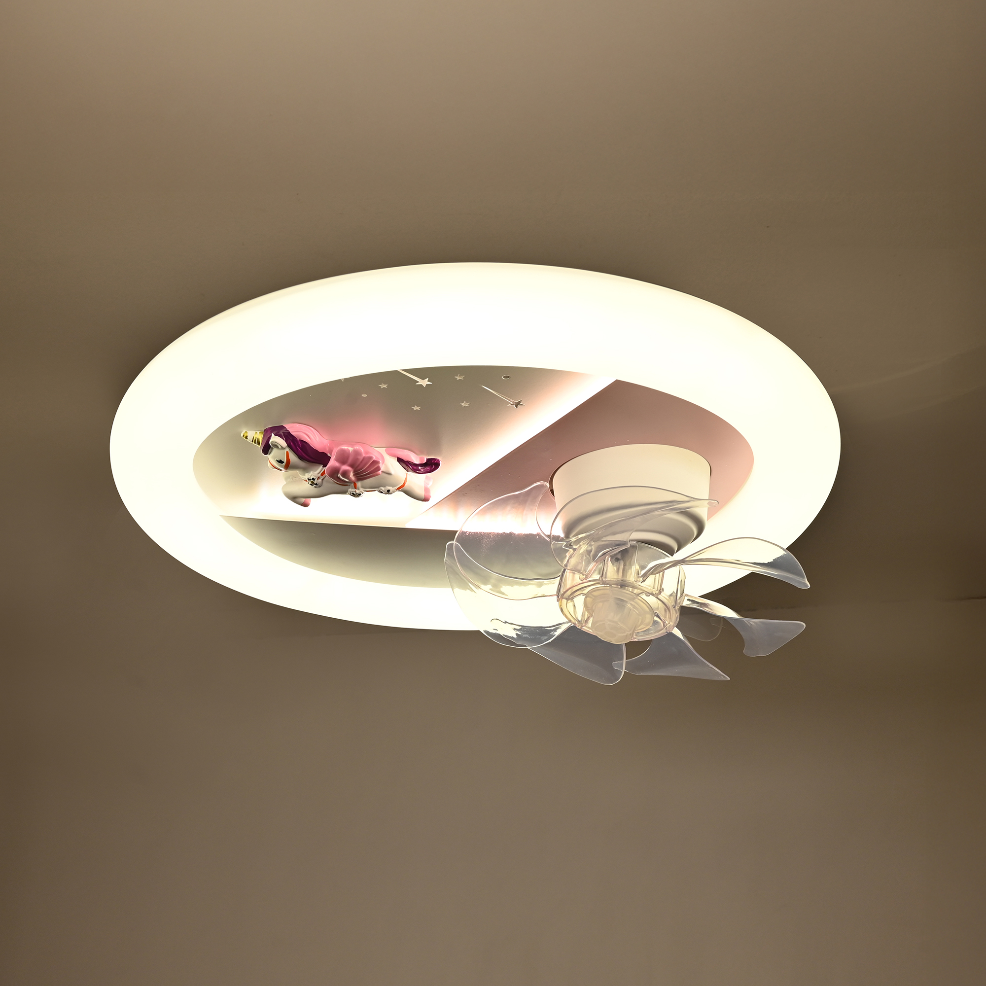 Foto 7 pulgar | Lámpara de Techo con Ventilador Rosa