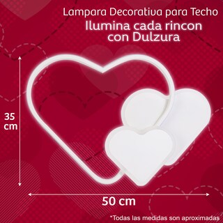Foto 3 | Lampara de Techo Corazon Blanco