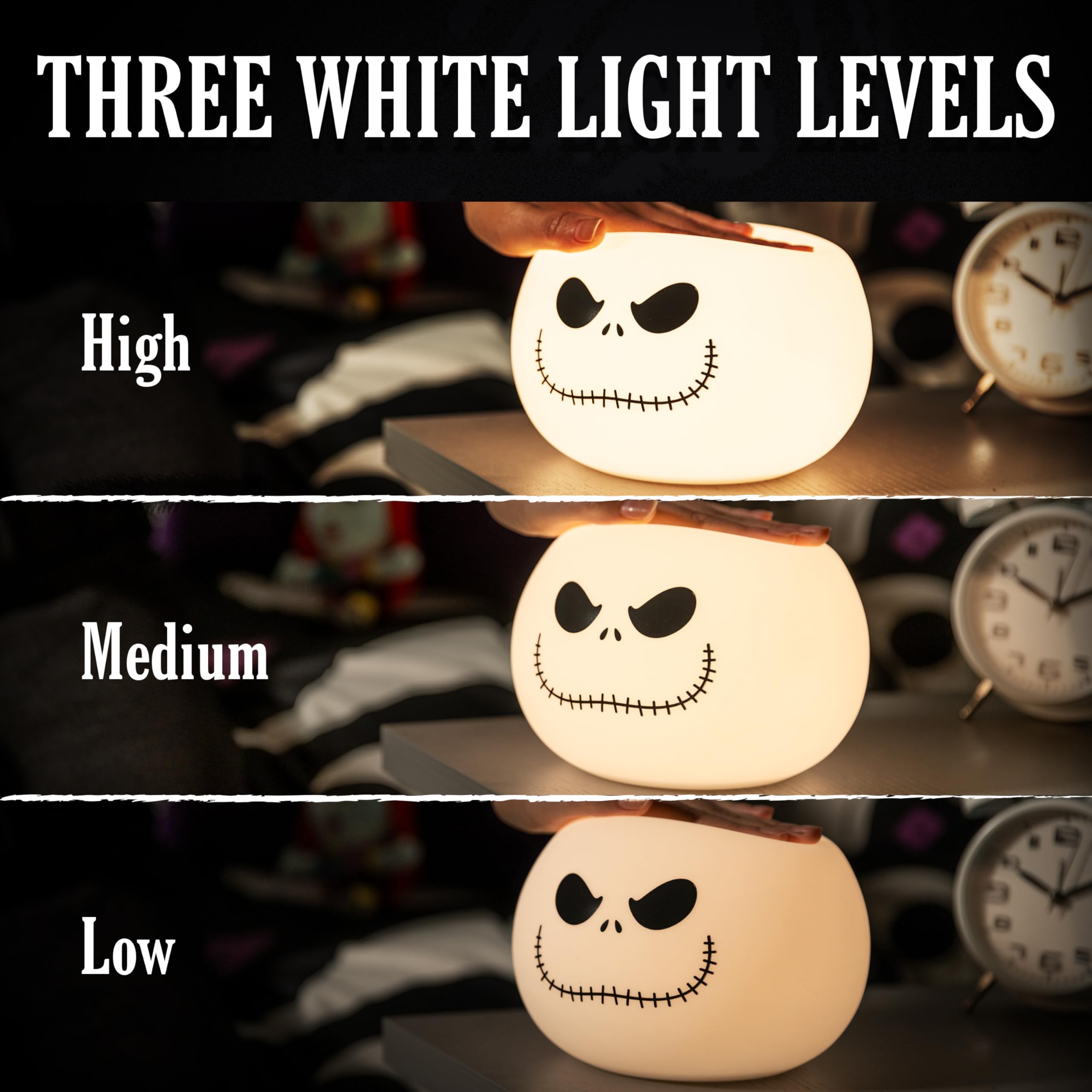 Foto 4 pulgar | Luz Nocturna Squishy Light Disney Jack Skellington Cambia de Color - Venta Internacional
