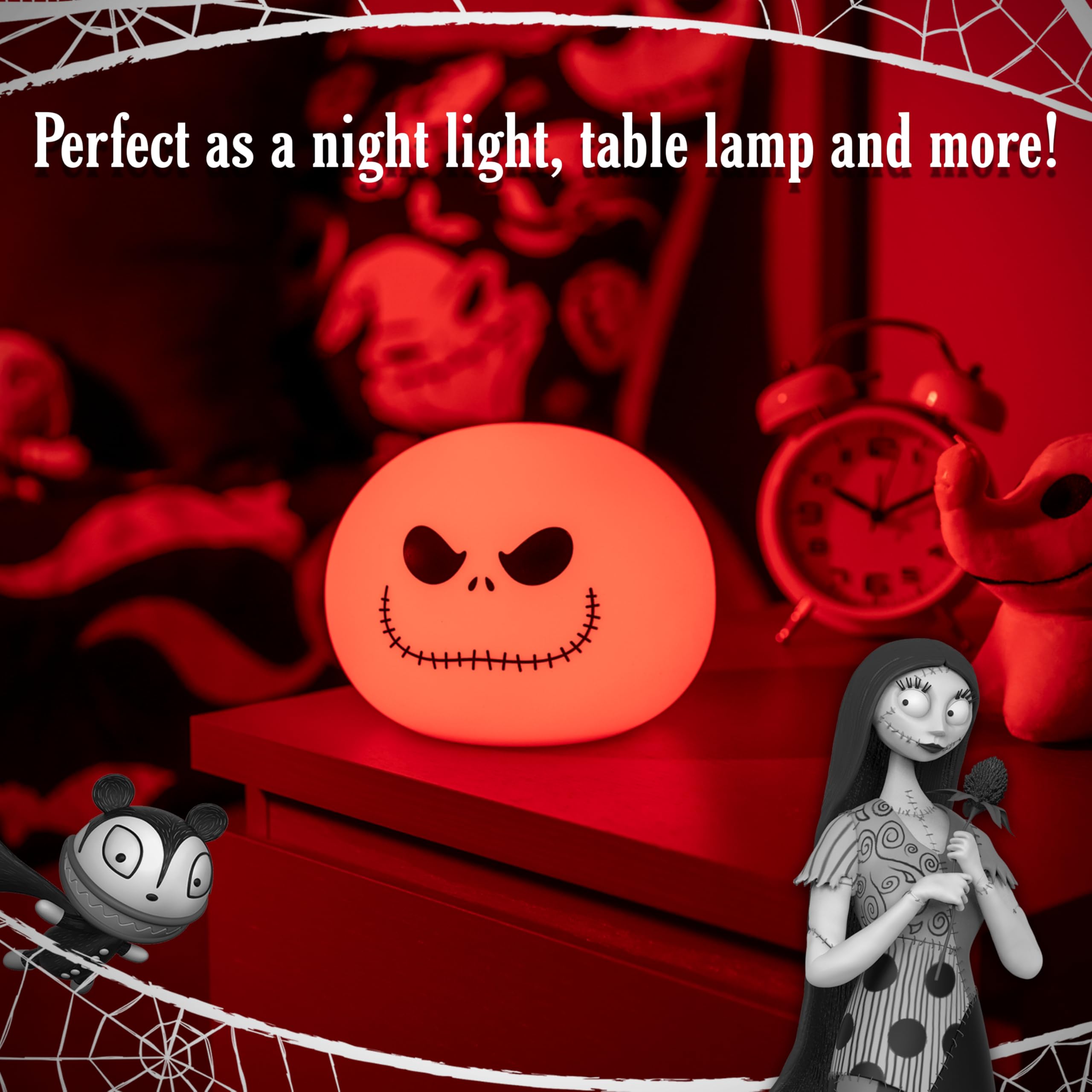 Foto 7 pulgar | Luz Nocturna Squishy Light Disney Jack Skellington Cambia de Color - Venta Internacional
