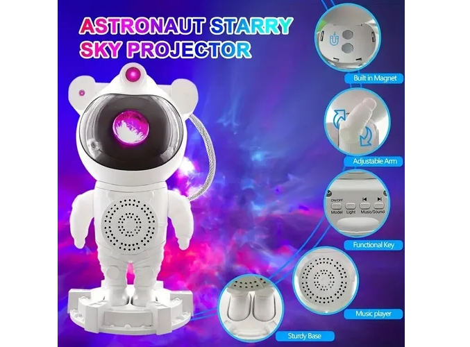 Foto 5 pulgar | Lámpara Xtellar Astronauta Proyector Estrellas Bocina Bluetooth Luz