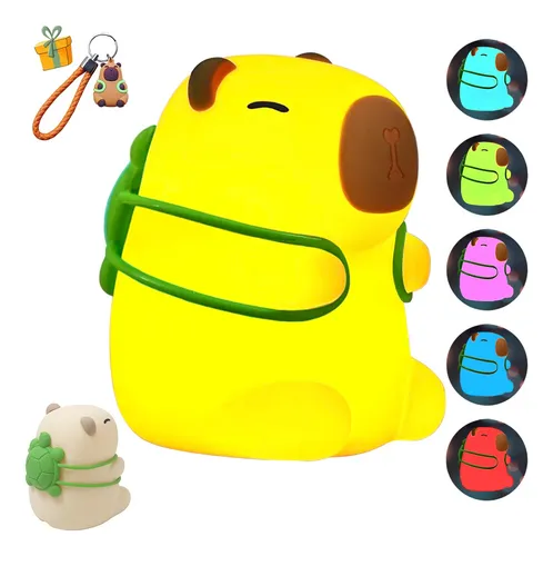 Foto 2 pulgar | Linda  Xtellar Lámpara Led De Capibara Silicona 7 Colores Recargable