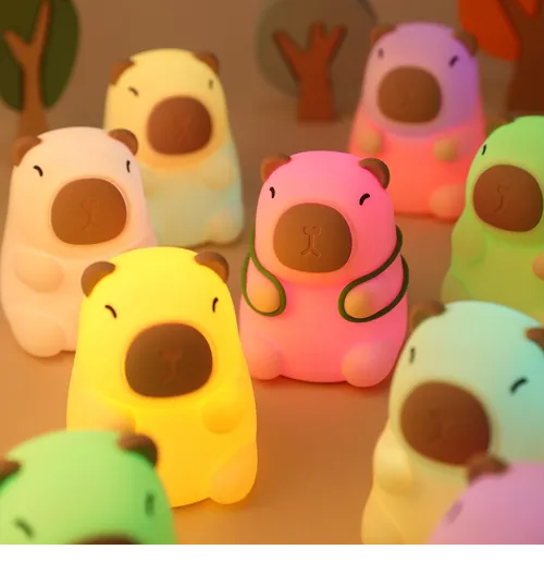 Foto 4 pulgar | Linda  Xtellar Lámpara Led De Capibara Silicona 7 Colores Recargable
