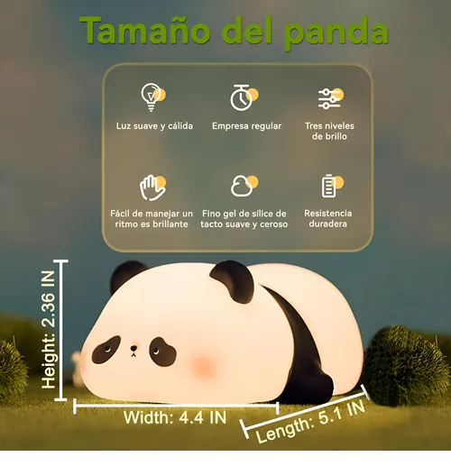 Foto 5 pulgar | Lámpara Xtellar Xtellar Led Táctil De Panda De Silicona De 7 Colores Carga