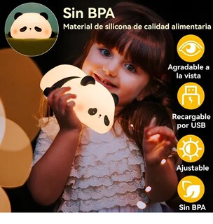 Foto 5 | Lámpara Xtellar Xtellar Led Táctil De Panda De Silicona De 7 Colores Carga
