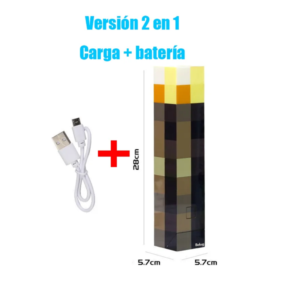 Foto 6 pulgar | Lámpara Minecraft Luz 2pz Belug  Colores