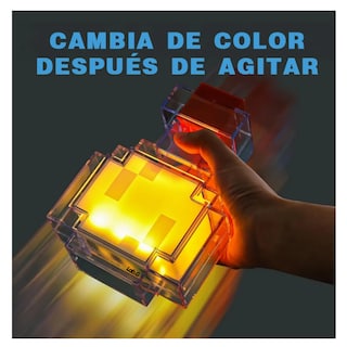 Foto 4 | Lámpara Recargable Minecraft Lab.g Blanco Transparente Tapa Café