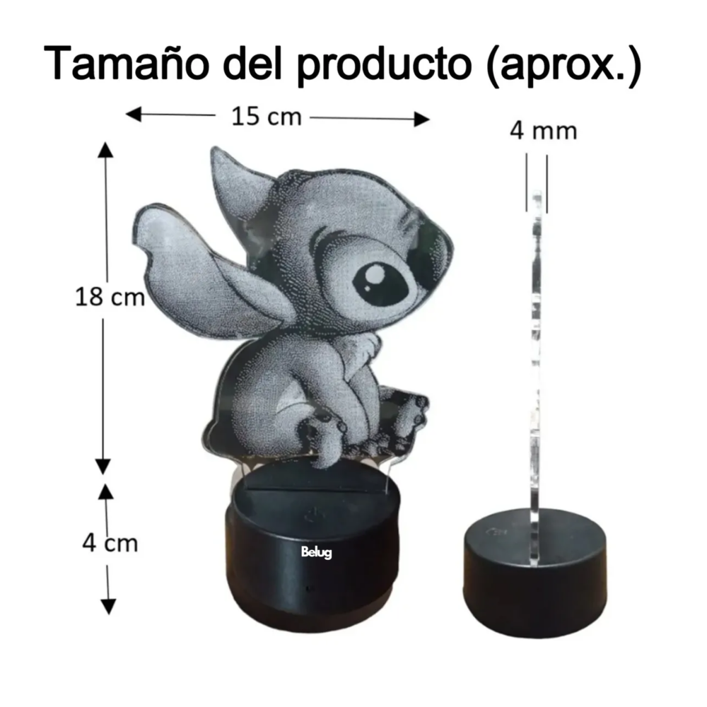 Foto 5 pulgar | Stichtch Led 3d Lampara Ilusión Touch Control Belug Con 16 Colores