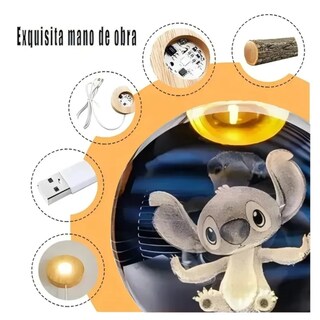 Foto 4 | Lámpara Mesa Led Bola Cristal Elegancia Stitch Lab.g Transparente Con Azul
