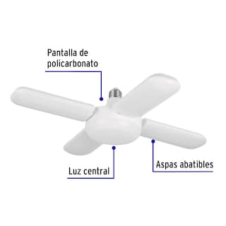 Foto 2 | Lámpara Led Volteck LED-450V color Blanco 40w Tipo Ventilador 4 Aspas Ajustables