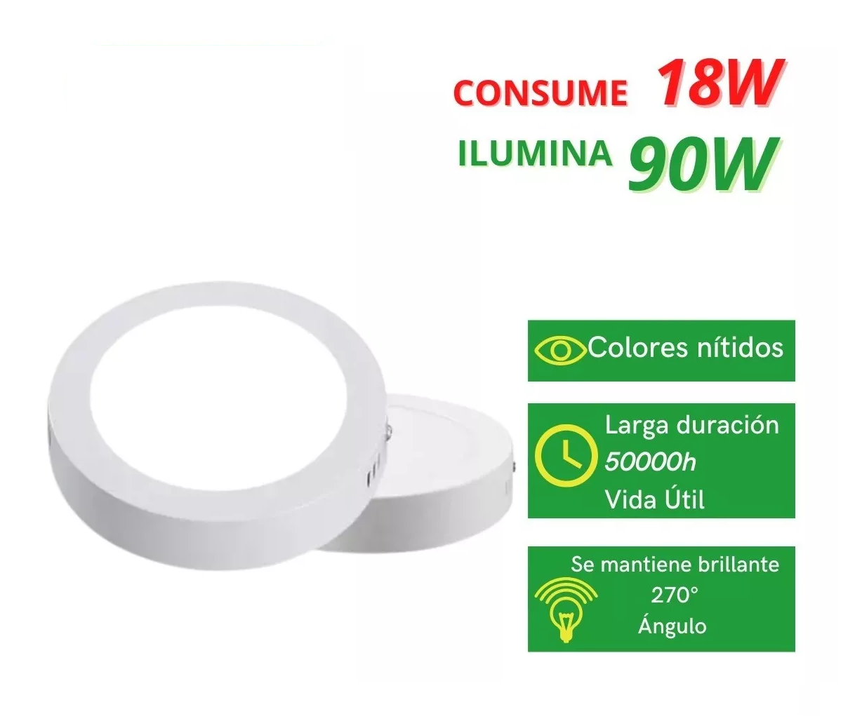 Foto 3 pulgar | Lampara Led Sobrepuesta Belug  18w color Blanco 10 Piezas