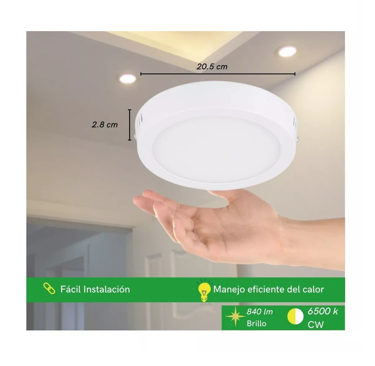 Foto 4 pulgar | Lampara Led Sobrepuesta Belug  18w color Blanco 10 Piezas