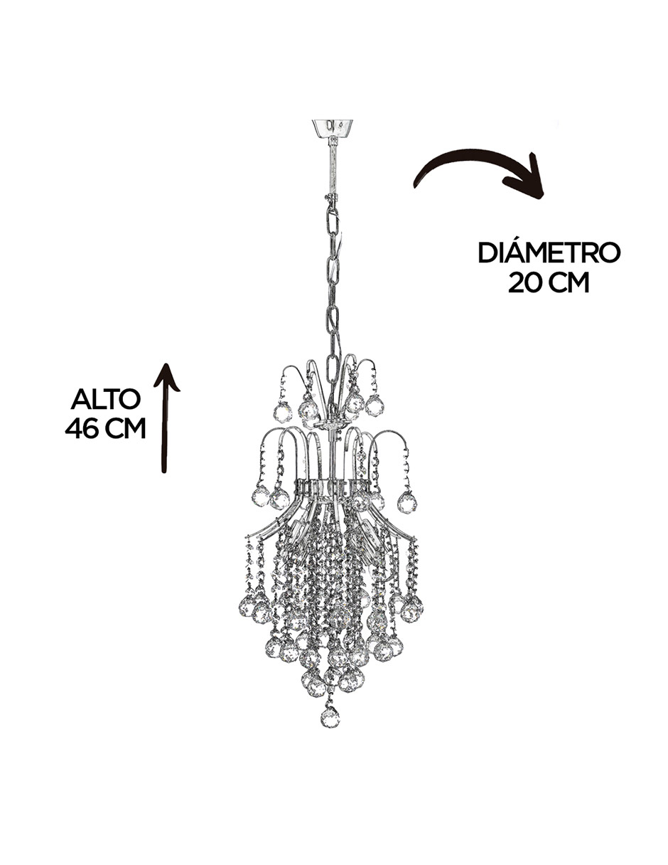 Foto 6 pulgar | Candil Colgante Gamalux Europa Venecia Cristal Hq K9 De 2 Luces