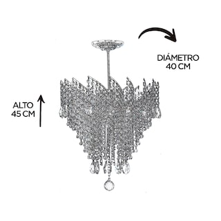 Foto 5 | Candil Gamalux RE-40-CH Plata Europa Florencia de 4 Luces