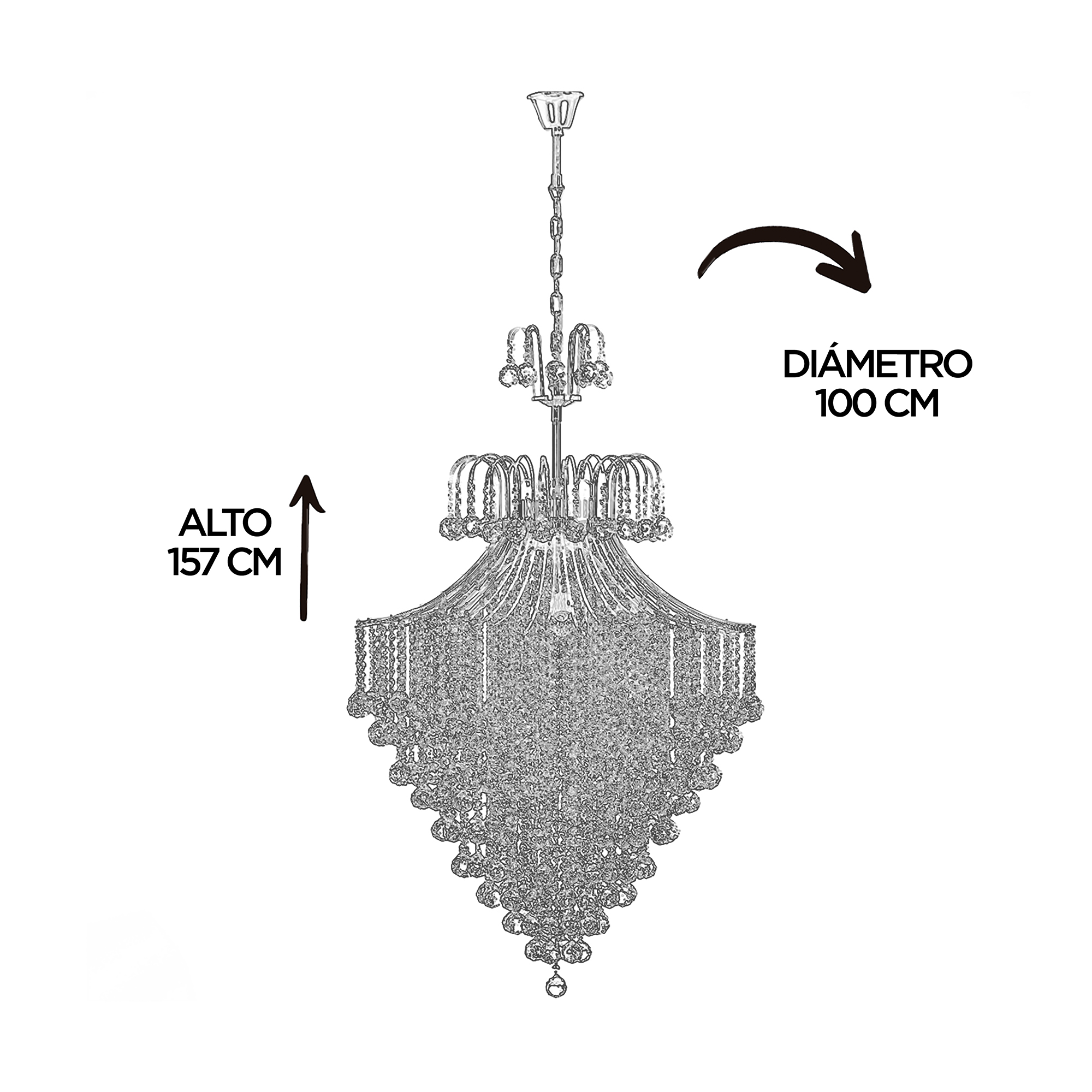 Foto 4 | Candil Gamalux PA-100-GD Dorado Europa Venecia de 18 Luces