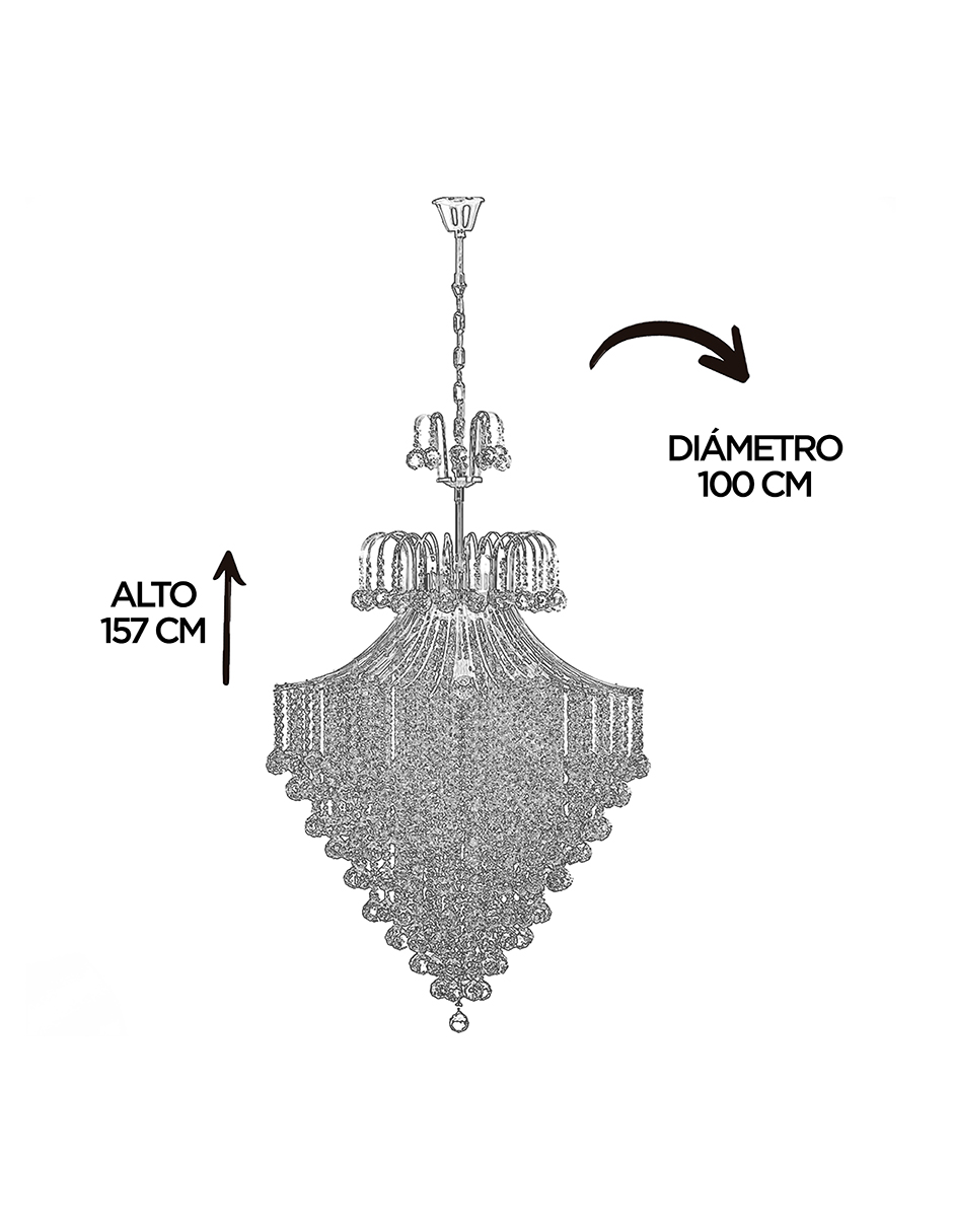 Foto 5 | Candil Gamalux PA-100-GD Dorado Europa Venecia de 18 Luces