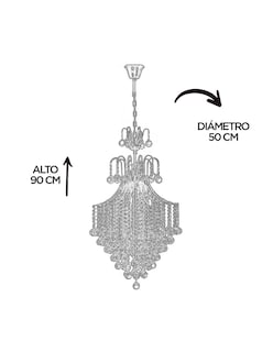 Foto 5 | Candil Gamalux PA-53-GD Dorado Europa Venecia de 8 Luces