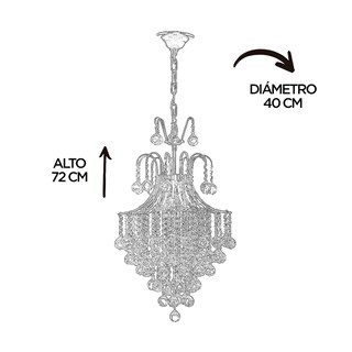 Foto 5 | Candil Gamalux PA-45-CH Plata Europa Venecia de 4 Luces