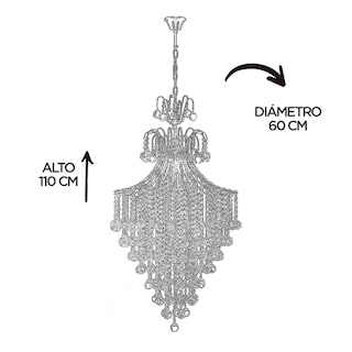 Foto 5 | Candil Gamalux PA-62-CH Plata Europa Venecia de 8 Luces