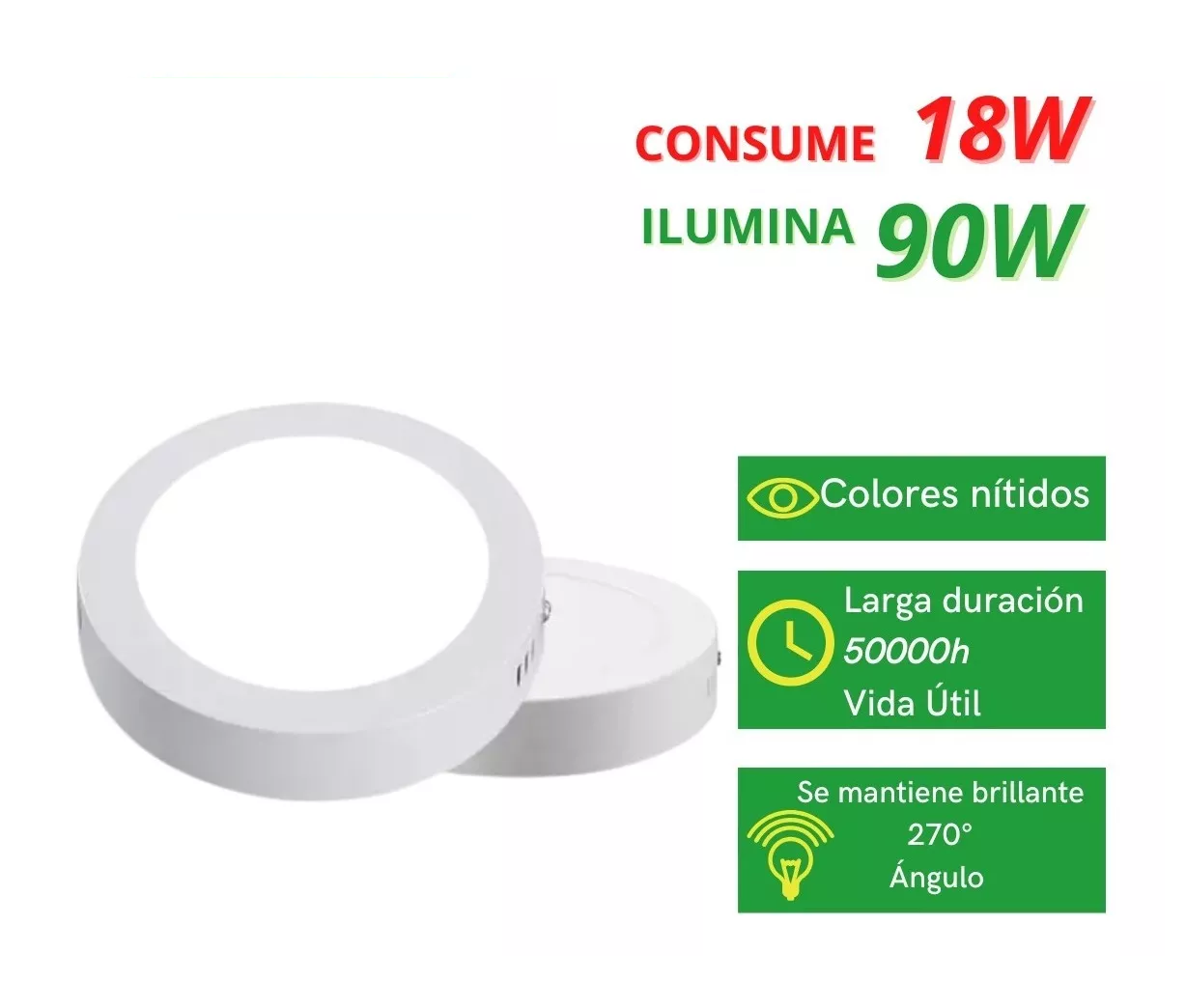 Foto 3 pulgar | Lámpara de Techo Sobreponer Belug Blanco LED 18W 5 PZAS